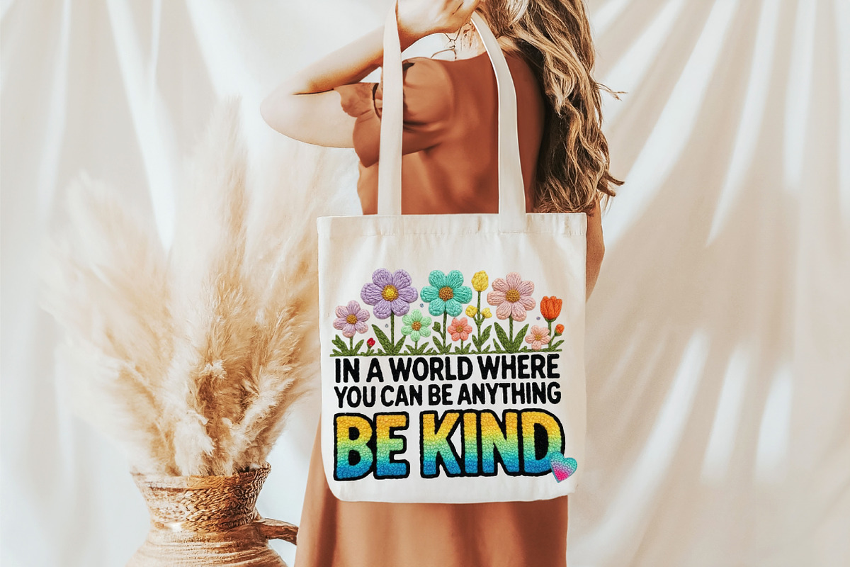 Be Kind Floral Faux Yarn Positive Sh, an Illustration by designcity5 (Photo 7 of 9)