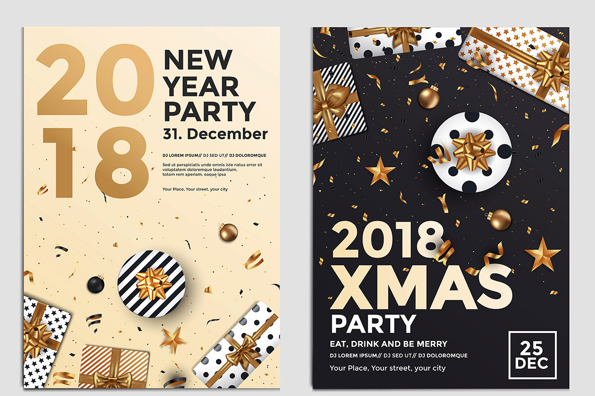 Set of 10 Christmas Party Flyer, a Flyer Template by Creative Graphics (Photo 10 of 12)