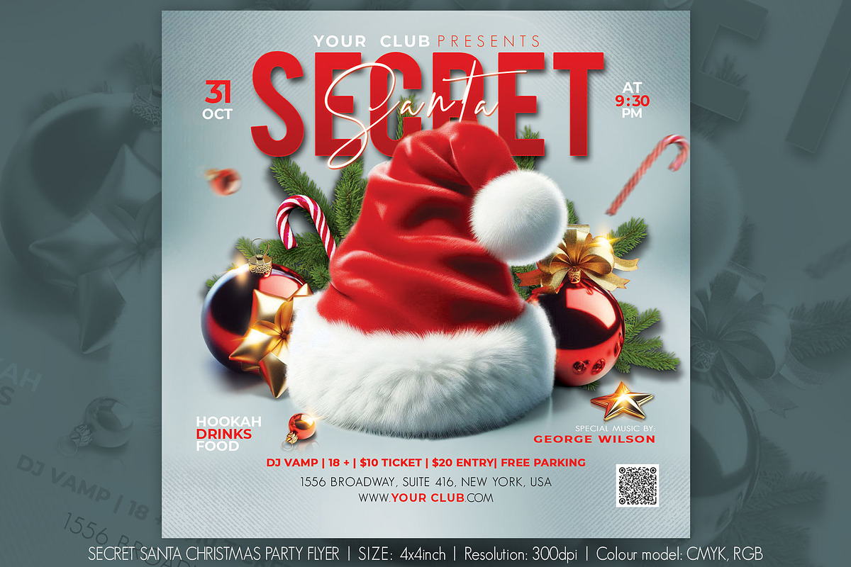 Secret Santa Christmas, a Flyer Template by Artolus (Photo 1 of 2)