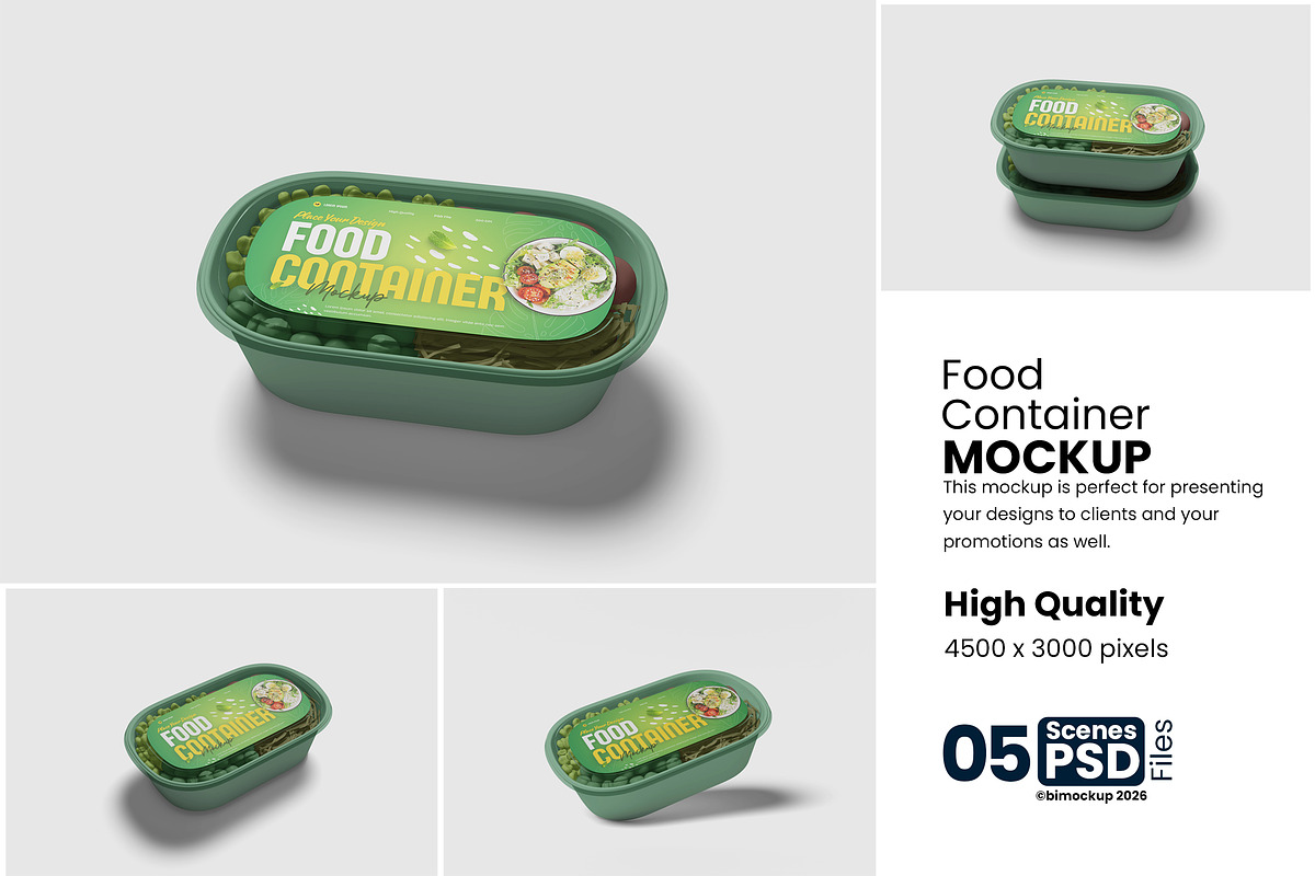 Food Container Mockup For Branding, a Packaging Mockup by bimockup (Photo 1 of 6)
