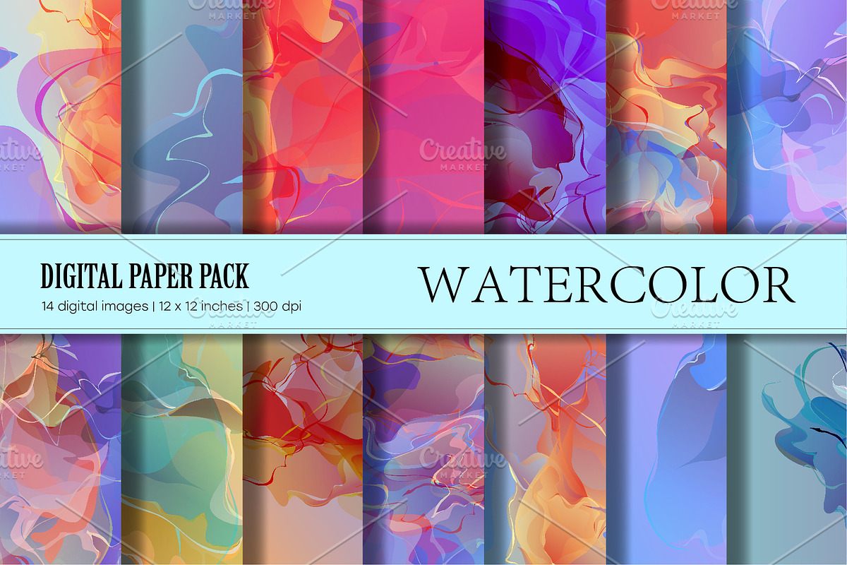 Watercolor Texture Digital Paper 02., a Texture Graphic by KENO Mascots (Photo 1 of 5)