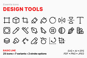 Design tools icons (Line), an Outline Icon by Totto House (Thumbnail 1 of 3)