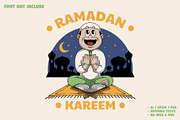 Muslim Boy Mascot Praying at Night, a Branding & Logo Template by Judsart (Thumbnail 1 of 3)