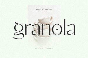 granola - unique modern vintage font, a Sans Serif Font by Sensatype