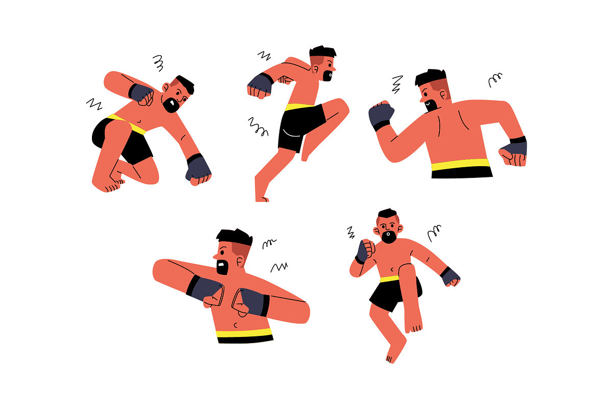 MMA Man Character Vol 2, a Sport Illustration by SLAB! Design (Photo 3 of 3)