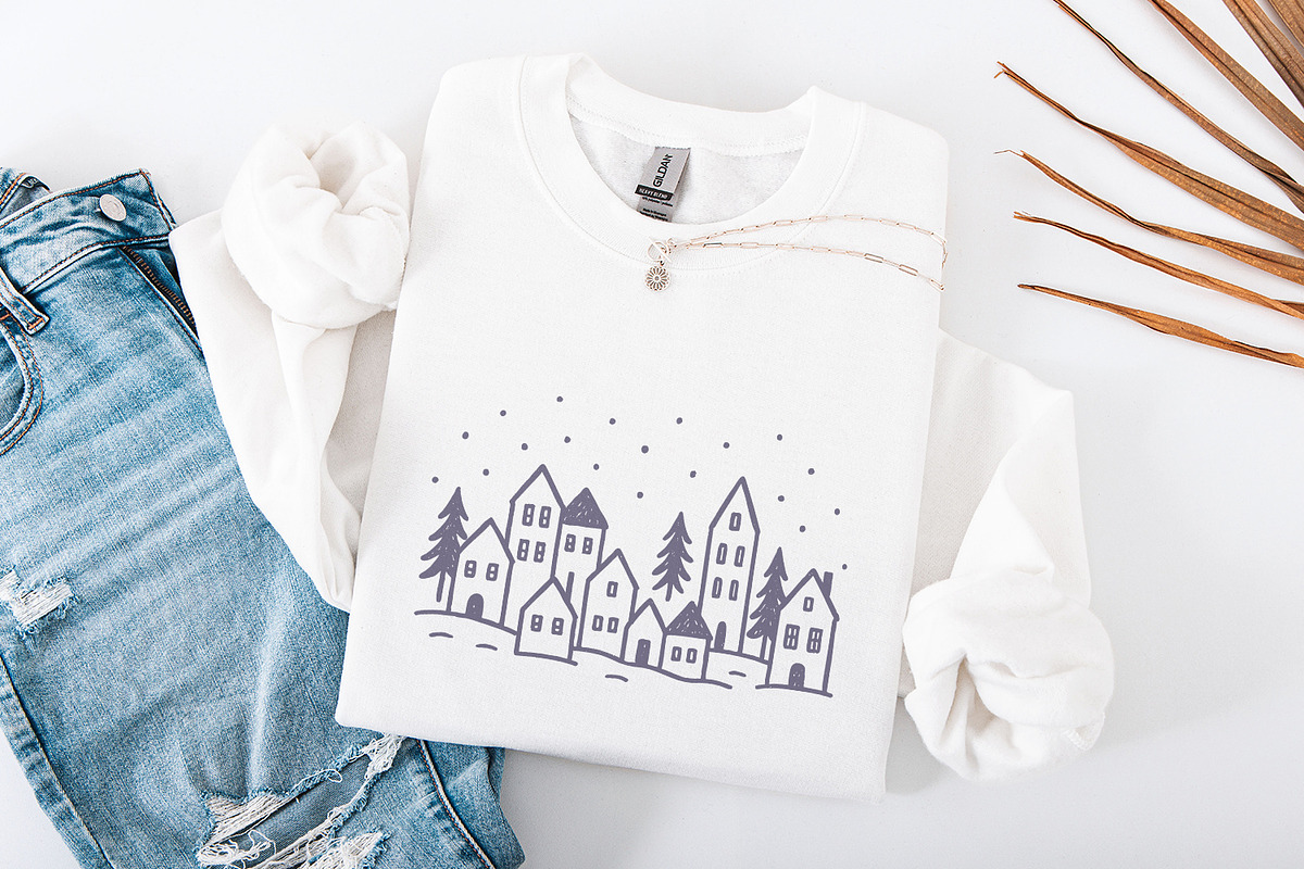 Minimalist Winter Village PNG, Hand, an Illustration by SharpMarketplace (Photo 4 of 9)