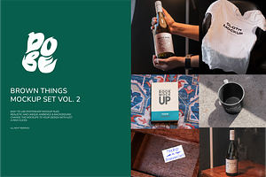 Brown Things Mockup Set - Vol 2, a Product Mockup by DOBE Studio