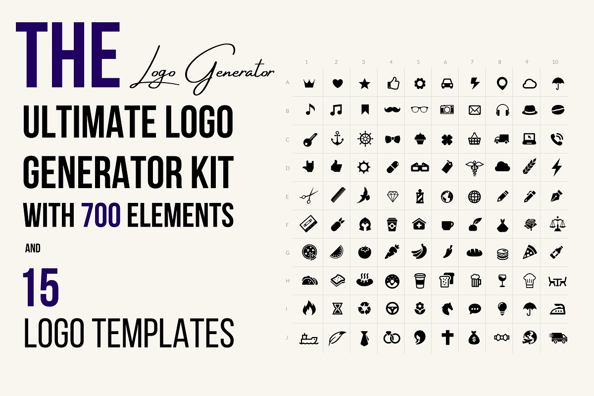 Minimal Logo Generator Kit, a Branding & Logo Template by Kay Designs (Photo 1 of 5)
