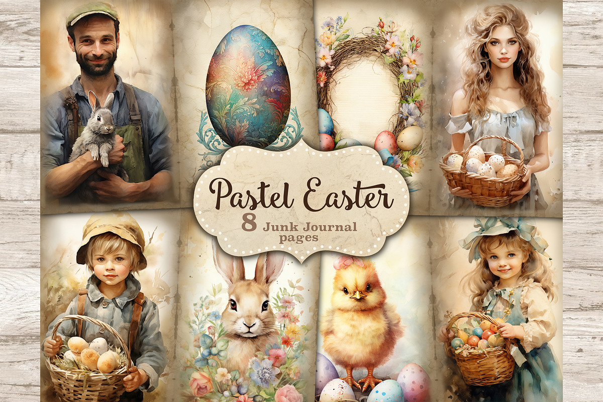 Pastel Easter Junk Journal Paper, a Seasonal Illustration by GlamArtZhanna (Photo 1 of 9)