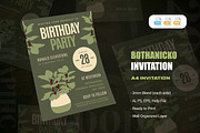 Bothanicko Birthday Invitation, an Invitation Template by AQR Studio (Thumbnail 1 of 2)