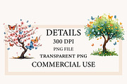 Watercolor Dreaming Tree Clipart, a Seasonal Illustration by Designworld (Thumbnail 4 of 11)
