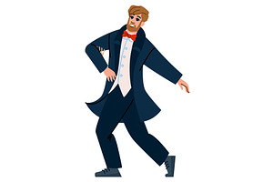 Elegant man dancing with enthusiasm, a Person Illustration by pikepicture