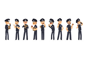 Man Police Officer in Uniform Eat, a Person Illustration by TopVectors