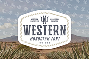 Western Monogram Font Bundle, a Serif Font by Headfonts (Thumbnail 1 of 10)