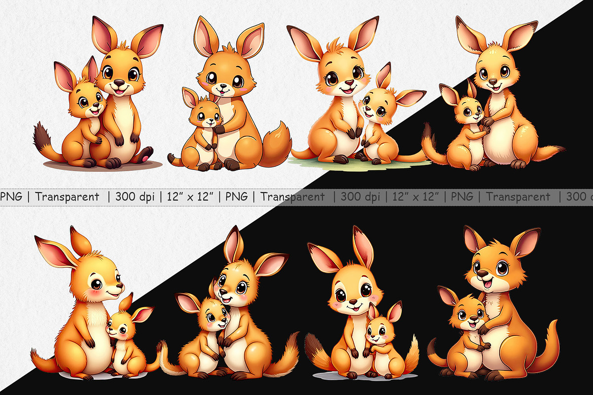 Kangaroo Mother's Day Clipart, a Graphic by Artnoy (Photo 2 of 5)
