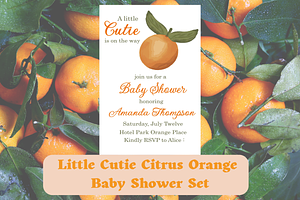 Citrus Orange Baby Shower Party Set