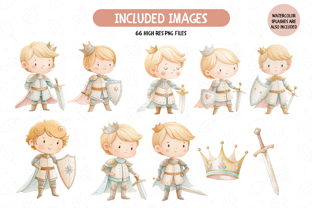 Princess Watercolor Clip Art, an Illustration by TatiMockup (Photo 3 of 7)