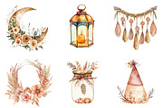 Boho Terracotta Birthday Clipart, an Illustration by SinaCreation (Thumbnail 3 of 5)