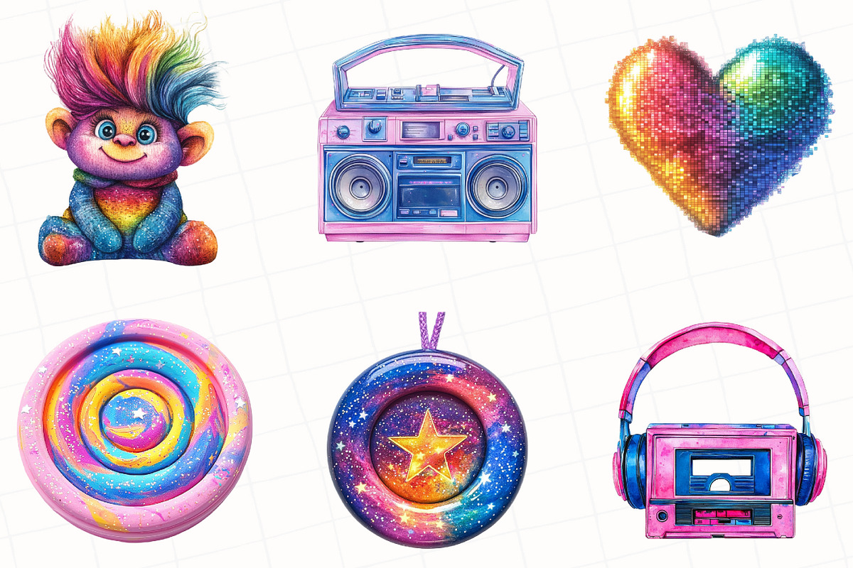 Retro Nostalgic 90s Clipart, an Illustration by OK Design (Photo 5 of 5)