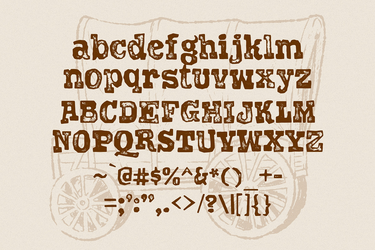 Dodgy Distort - Wild West Typeface, a Slab Serif Font by HipFonts (Photo 5 of 9)