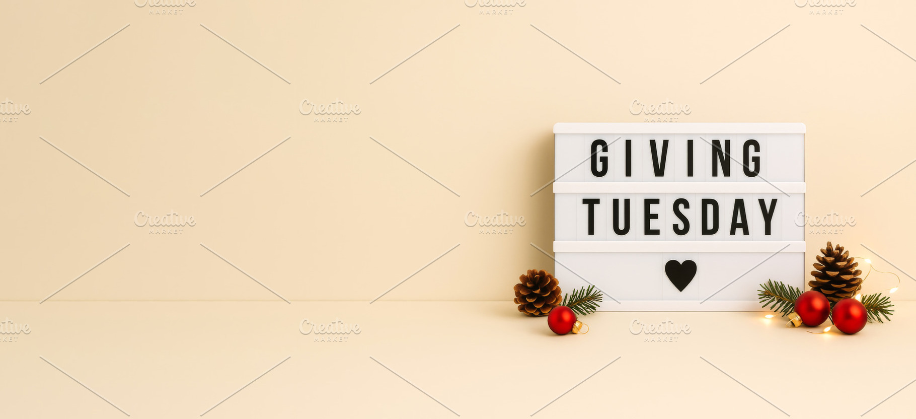 Giving tuesday sign with christmas d, a Photo by Dvoevnore photos