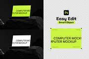 Computer Mockup on Dark Stone, a Mac Mockup by rodrigofkaminski (Thumbnail 4 of 4)