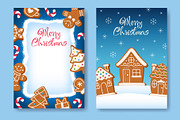 Cartoon Christmas Cards Set, a Graphic by Barsuk's Shop (Thumbnail 1 of 2)