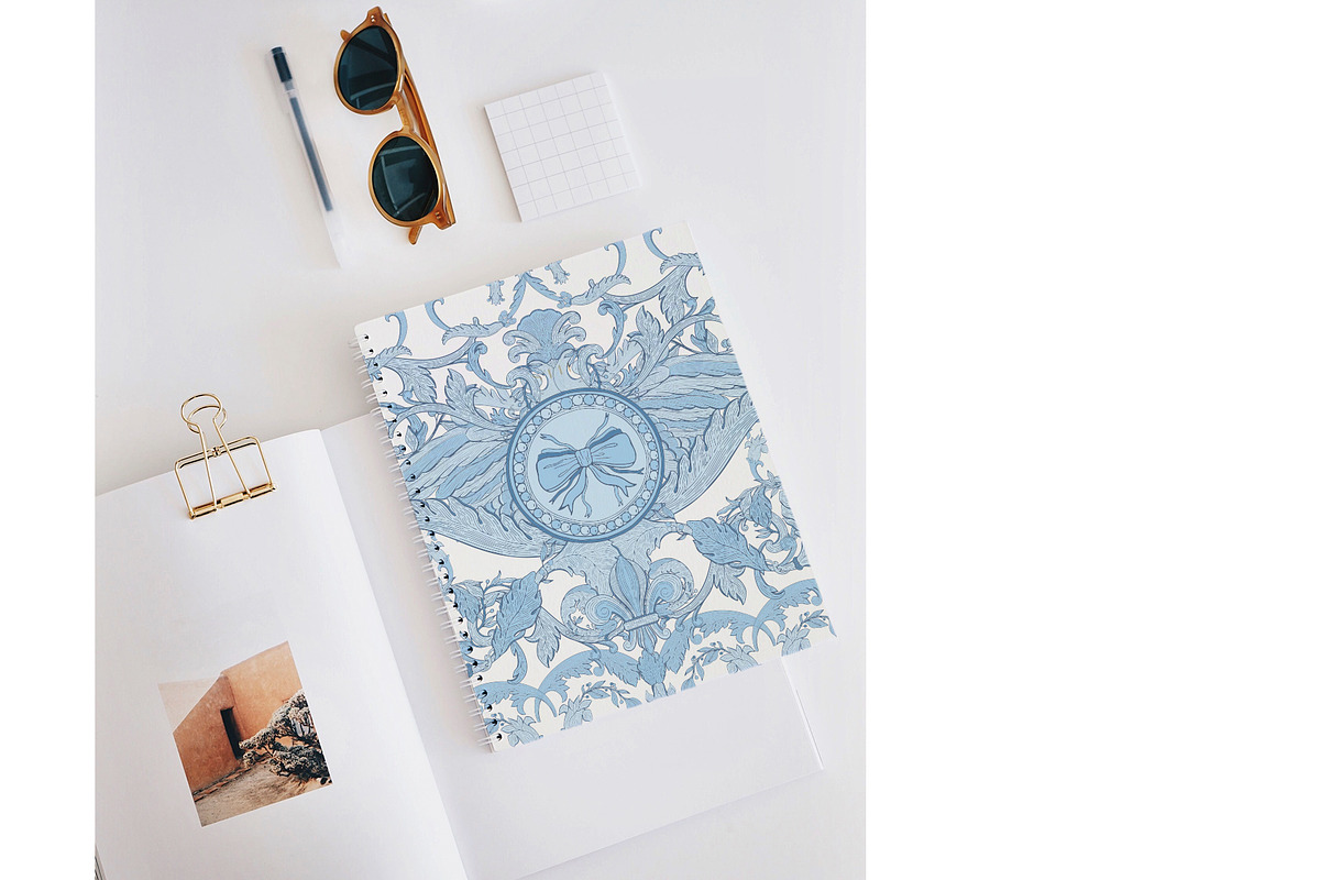 Blue floral FLORENCE- ornament set, a Decorative Illustration by Moonflora (Photo 5 of 8)