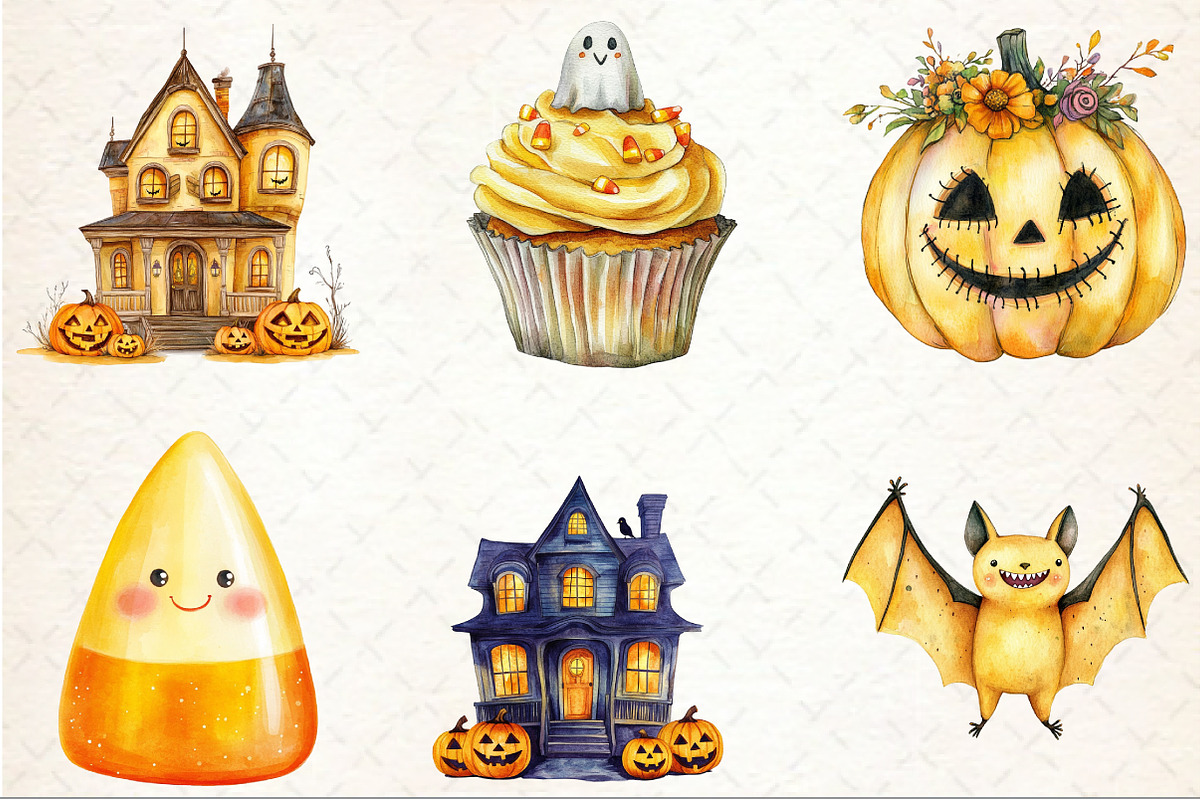 Yellow Halloween Clipart, an Illustration by Rose Art (Photo 3 of 7)