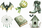 Watercolor Sage Green Halloween PNG, an Illustration by Craft Nest (Thumbnail 5 of 6)