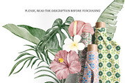 Tropical Flower Leaves. Tile Pattern, an Illustration by PawGraphic (Thumbnail 6 of 6)