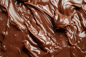 Background of sweet melted chocolate, a Food & Drink Photo by AlyaAnd