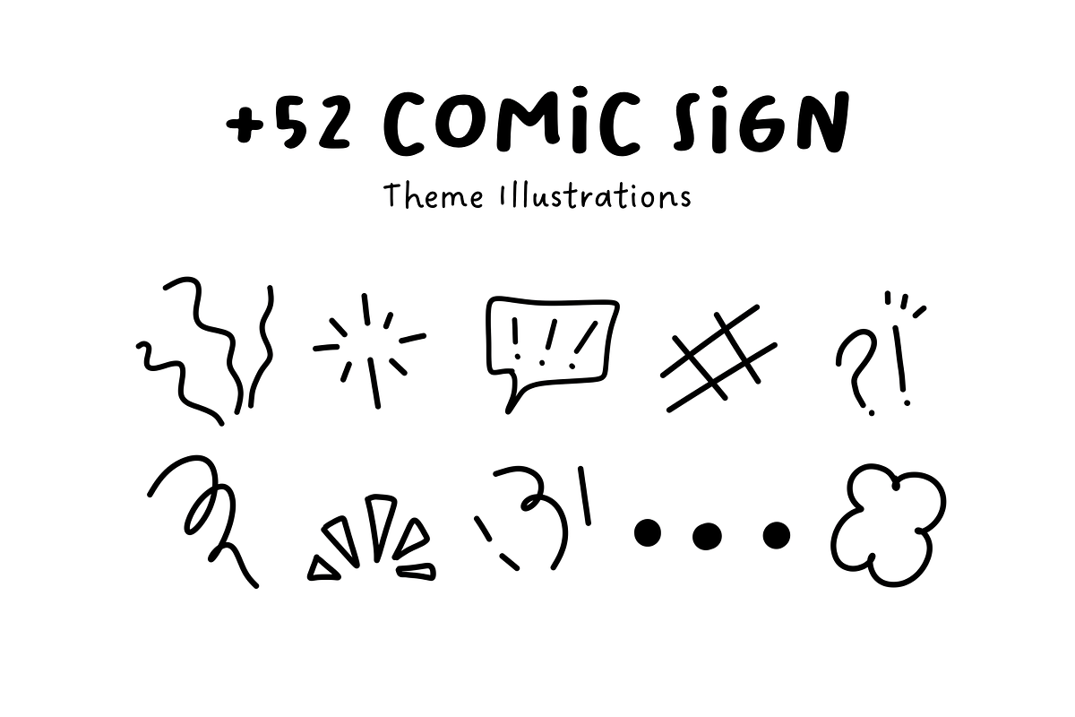 52+ Comic Sign Set Illustration, a Decorative Illustration by The Journey Atelier (Photo 1 of 5)