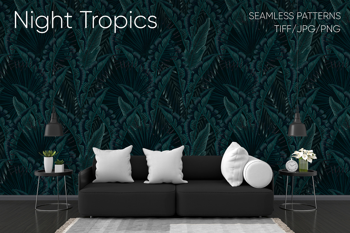 Night Tropics seamless patterns, a Pattern Graphic by ANAKOTO (Photo 17 of 20)