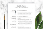 Modern Teacher Resume Template Word, a Resume Template by SharpResumeFoundry (Thumbnail 1 of 6)