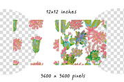 Cactus & Succulent Seamless Patterns, a Pattern Graphic by Lucyinyourheart (Thumbnail 5 of 10)