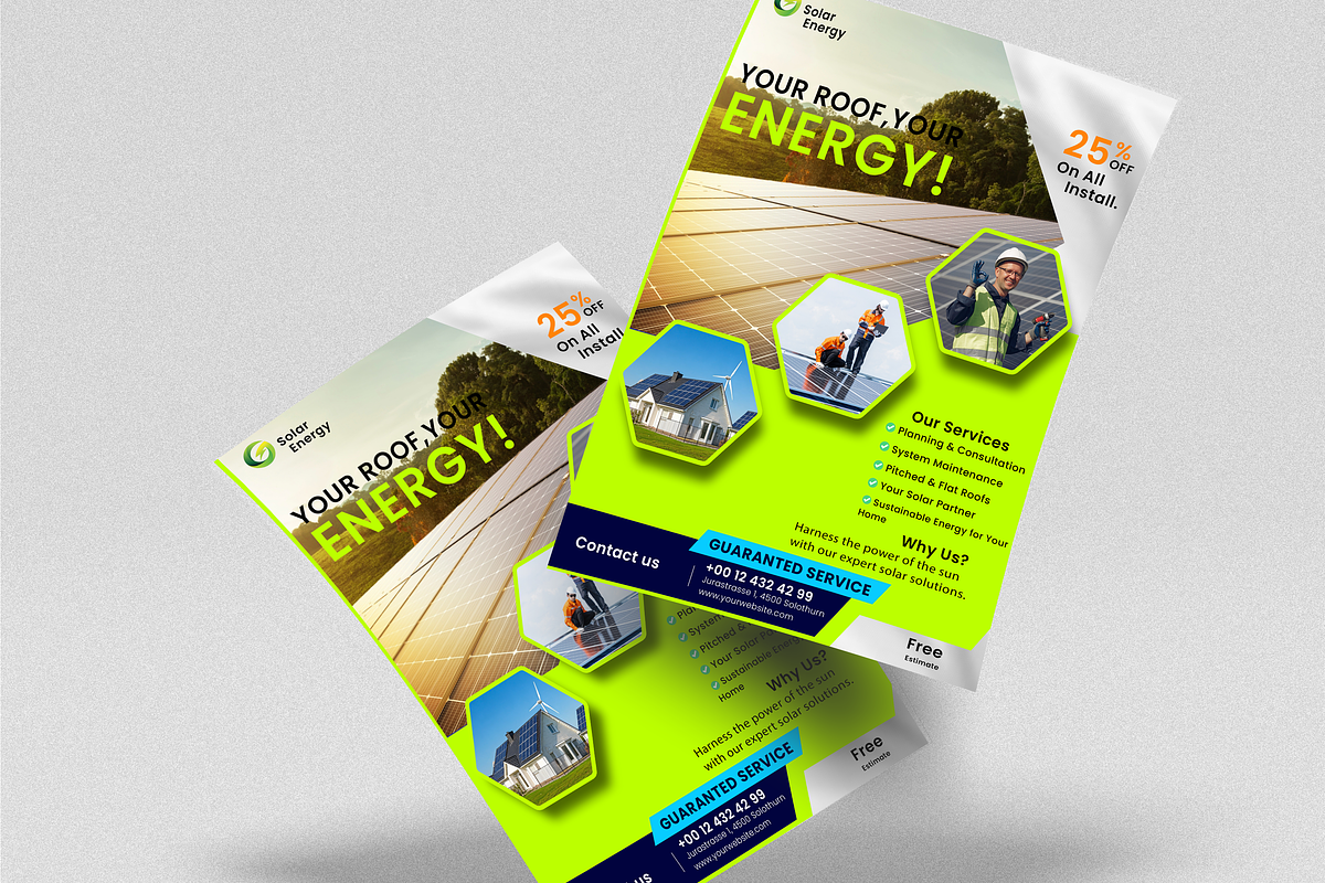 Solar Energy Flyer Template, a Flyer Template by Soulfuldesignstudio (Photo 3 of 4)
