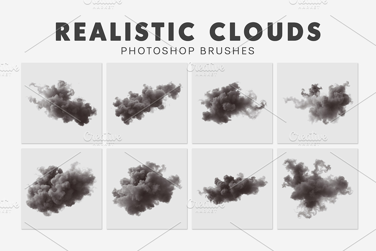 40 Realistic Clouds Brushes, a Brush Add-On by AB-TheDesigner (Photo 6 of 6)