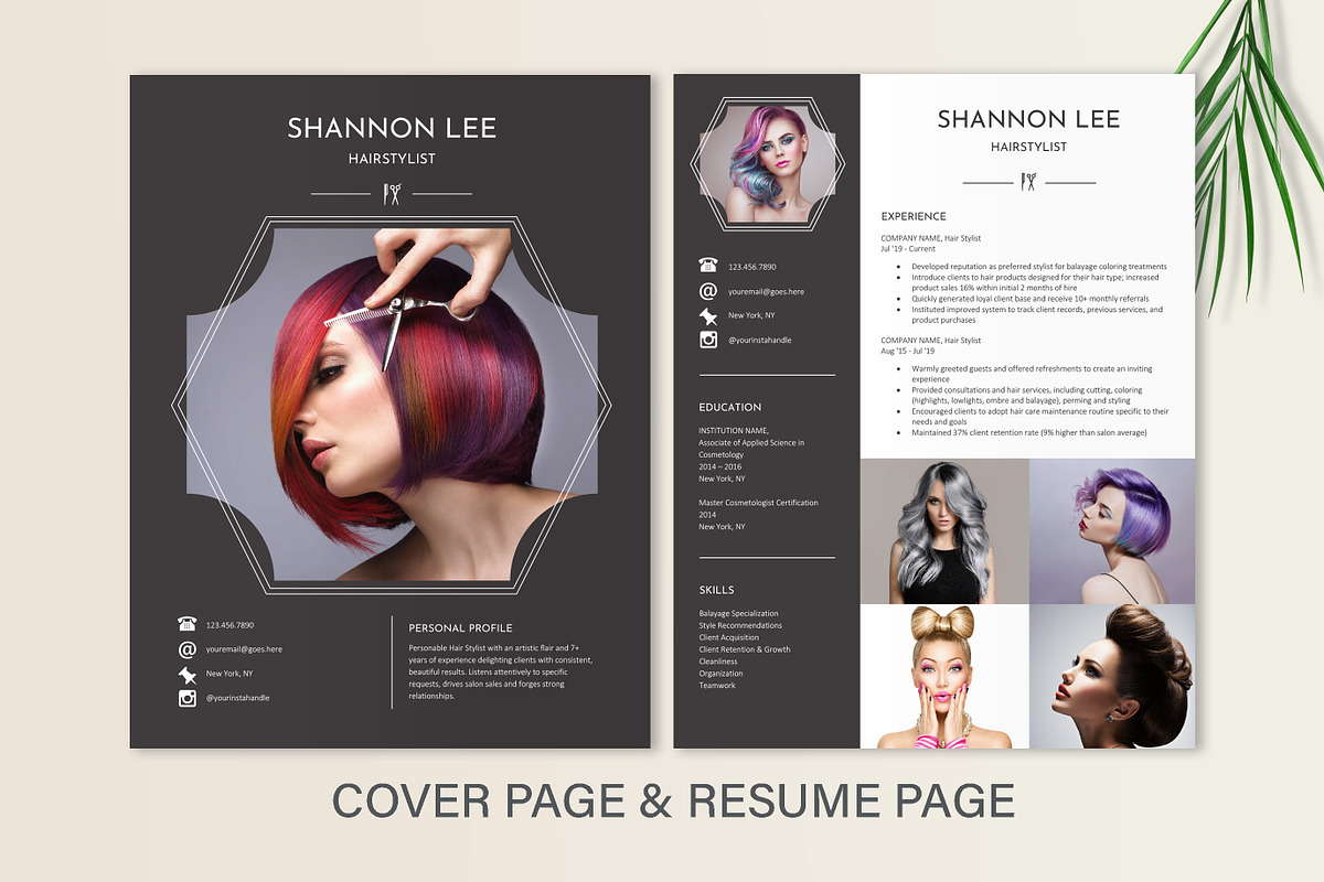 Hairstylist Resume Template, a Resume Template by Stanin Studio (Photo 2 of 10)