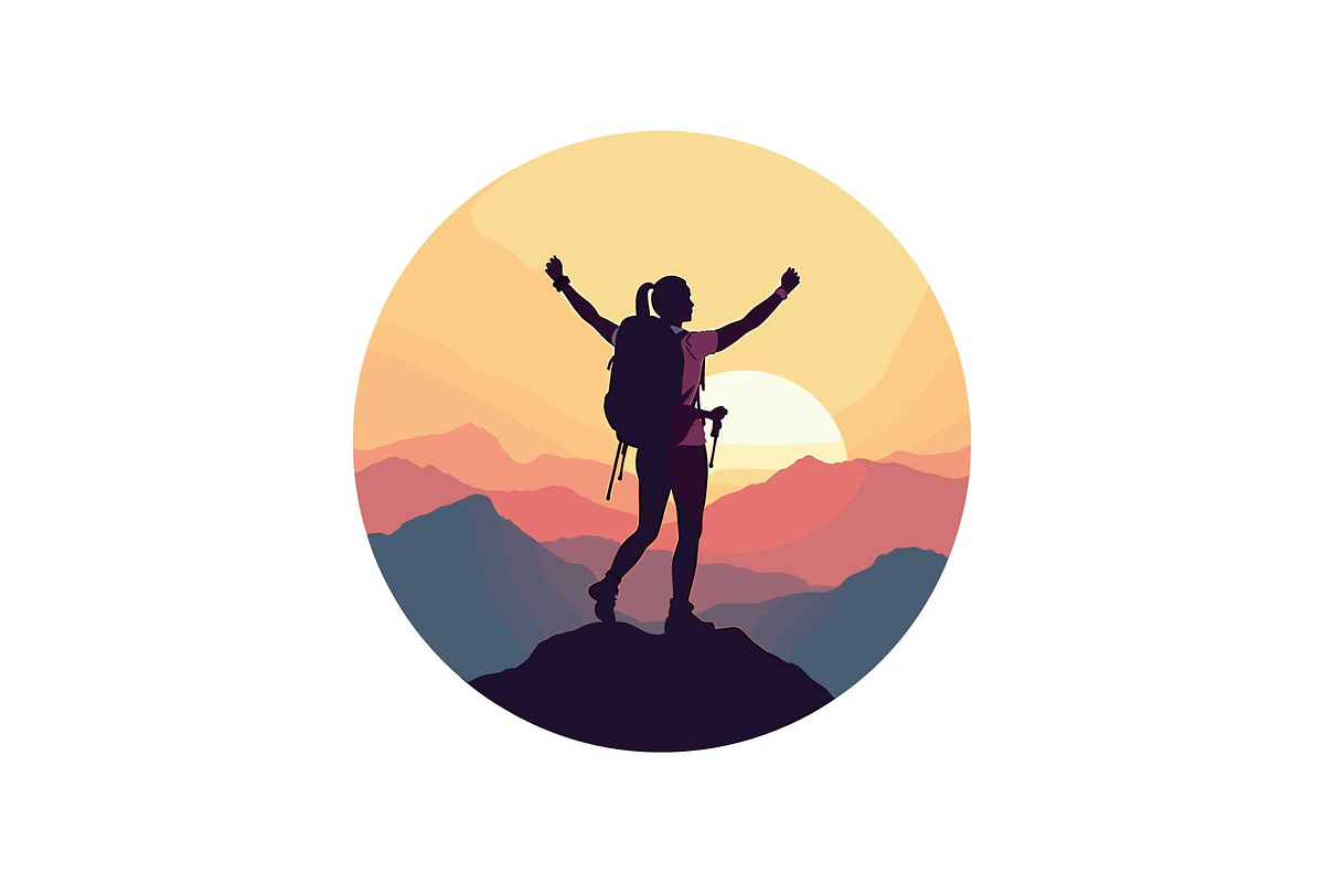 Sunset Mountain Victory Silhouette, an Object Graphic by yasushie (Photo 15 of 16)
