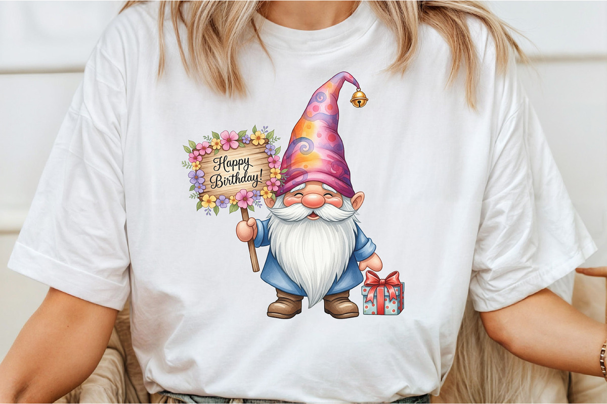 Happy Birthday Gnome PNG, an Illustration by DreamCafeArt (Photo 4 of 6)