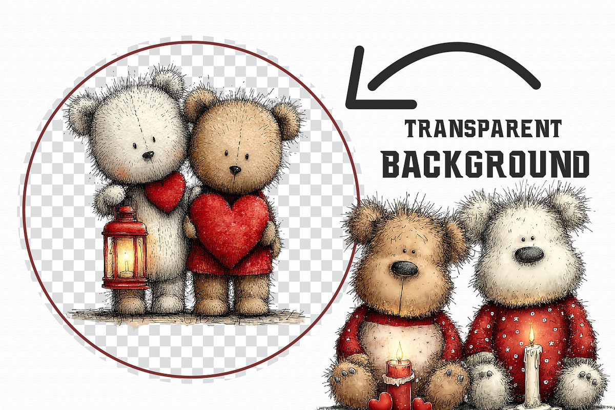 Cute Valentine Bears in Love PNG, an Illustration by Libby Wishes (Photo 7 of 7)
