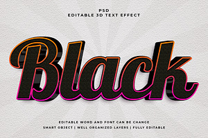 Black 3d Editable Text Effect Style