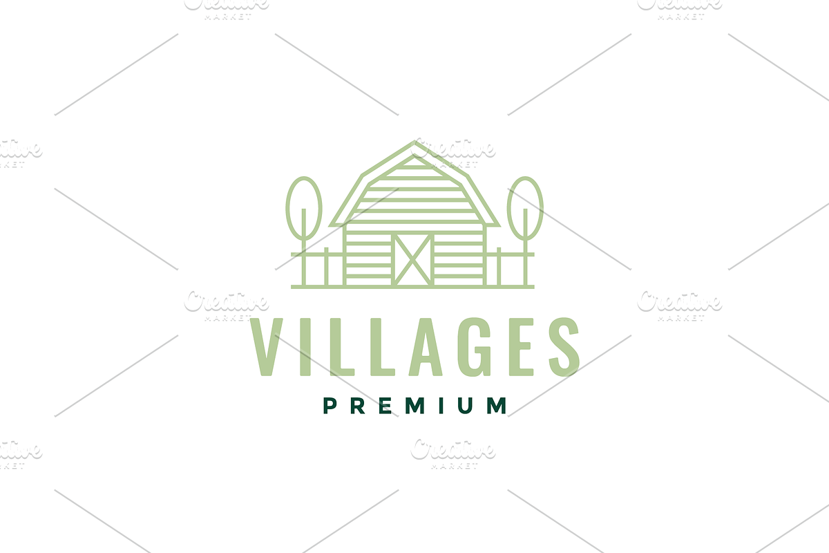 Farming house agriculture line logo, a Branding & Logo Template by devastd