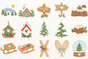 Winter Woodland Animals Clipart PNG, a Seasonal Illustration by SugarCloudStudioArt (Thumbnail 4 of 6)