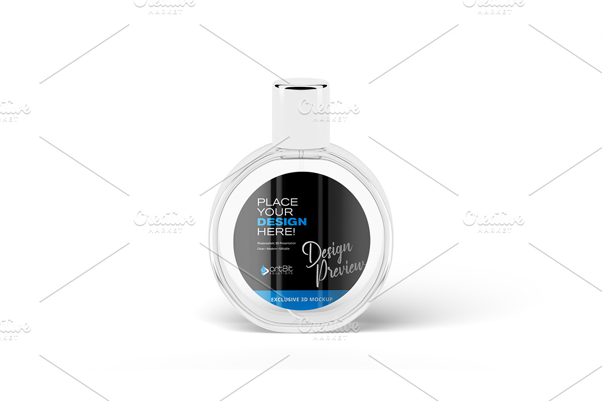 Glass Spray Bottle Perfume Mockup, a Packaging Mockup by artBit Design Studio (Photo 4 of 6)