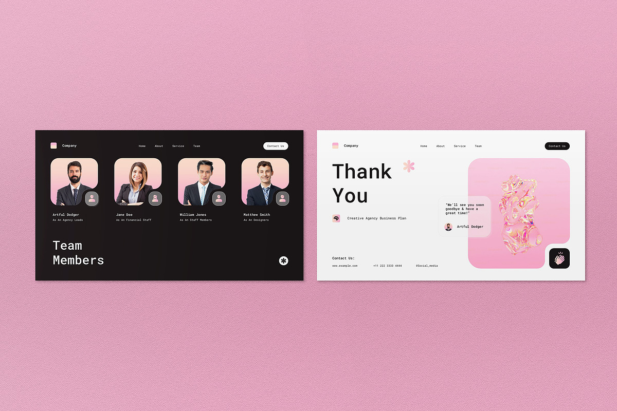 Pink Modern Creative Agency PPT, a Presentation Template by graphicook (Photo 3 of 4)