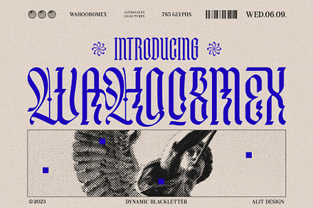 Wahoobomex Dynamic Blackletter, a Blackletter Font by alit design
