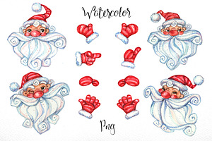 Christmas Watercolor Clipart Santa