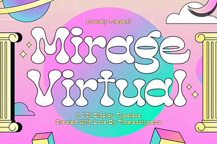 Mirage Virtual Y2k Display Font, a Serif Font by timelesstype.co